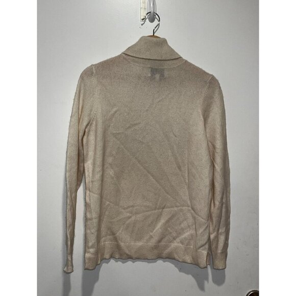 Belle France Cream Cashmere Turtleneck Pullover Women's Sweater Size M - Picture 4 of 9
